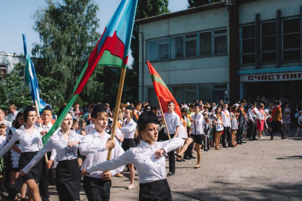 Last bell manifestation in Ribnita, Transnistria