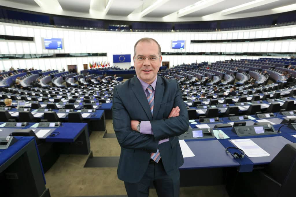 Andrejs MAMIKINS in the European Parliament in Strasbourg